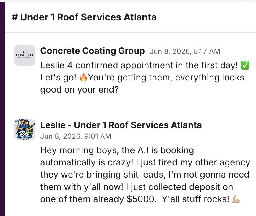Leslie, Under One Roof, in our Slack